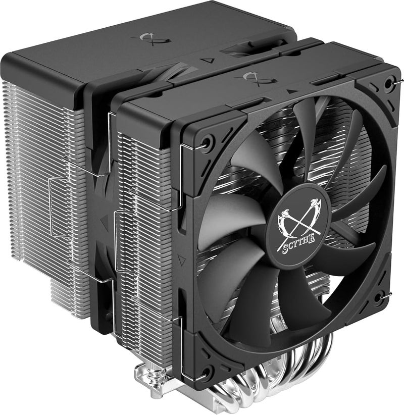 SCYTHE مبرد الهواء Fuma 3 CPU، Intel LGA1700، LGA1151، AMD AM5/Ryzen 120mm، برج مزدوج، غطاء علوي أسود - Image 1